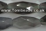 CNG373 15.5 inches 20*35mm faceted nuggets grey agate beads