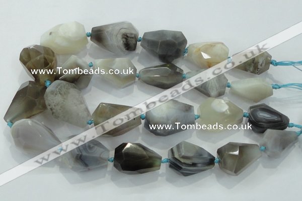 CNG376 15.5 inches 18*22mm – 25*38mm faceted nuggets agate beads