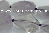 CNG380 15.5 inches 22*30mm faceted nuggets amethyst beads