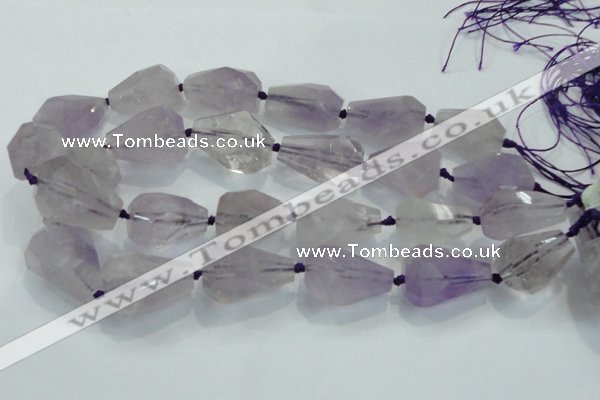 CNG380 15.5 inches 22*30mm faceted nuggets amethyst beads