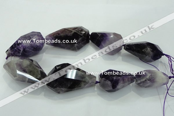 CNG381 15.5 inches 22*35mm – 35*50mm faceted nuggets amethyst beads