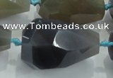 CNG382 15.5 inches 18*24mm – 25*38mm faceted nuggets grey agate beads