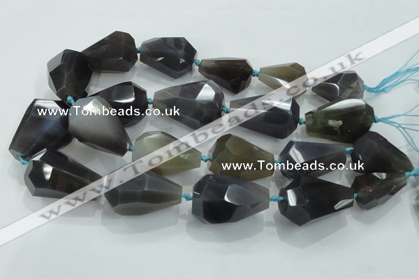 CNG382 15.5 inches 18*24mm – 25*38mm faceted nuggets grey agate beads