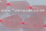 CNG384 15.5 inches 15*20mm – 25*30mm faceted nuggets rose quartz beads