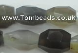 CNG394 15.5 inches 16*26mm faceted nuggets grey agate beads