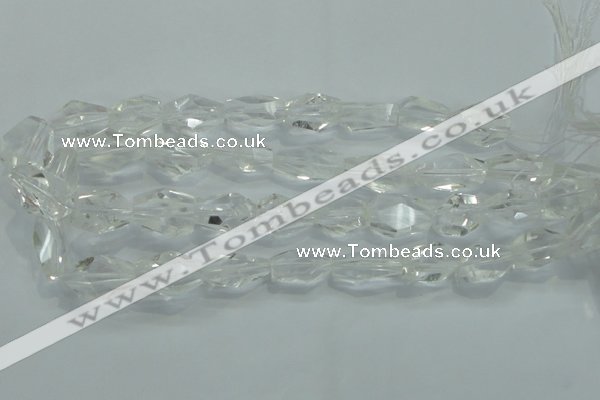 CNG402 15.5 inches 15*20mm faceted nuggets white crystal beads