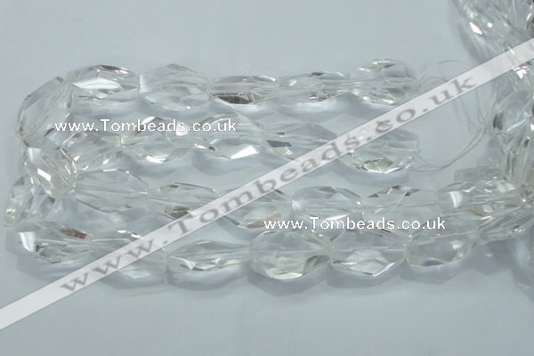 CNG403 15.5 inches 18*30mm faceted nuggets white crystal beads