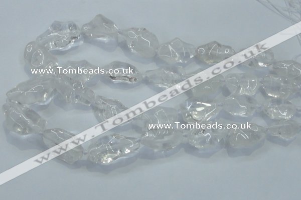 CNG421 15.5 inches 15*20mm - 18*28mm nuggets white crystal beads