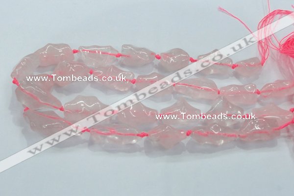 CNG422 15.5 inches 15*20mm - 22*34mm nuggets rose quartz beads