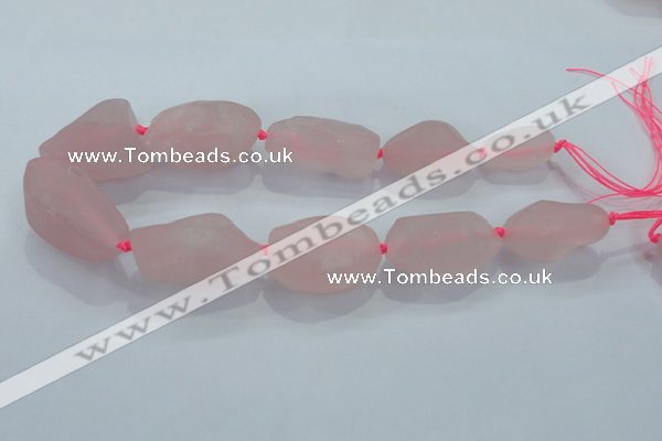 CNG434 15.5 inches 20*30mm – 25*48mm nuggets rose quartz beads