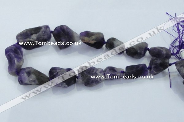 CNG435 15.5 inches 15*20mm – 20*32mm nuggets amethyst beads