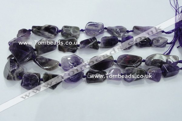 CNG441 15.5 inches 13*18mm – 18*28mm nuggets amethyst beads