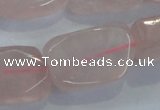 CNG450 15.5 inches 15*22mm faceted nuggets rose quartz beads