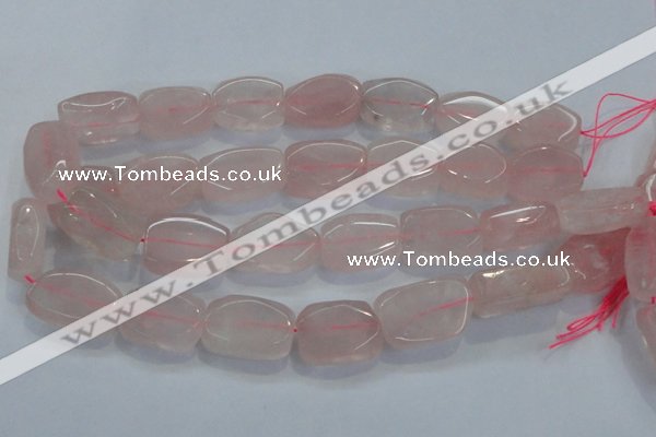 CNG450 15.5 inches 15*22mm faceted nuggets rose quartz beads