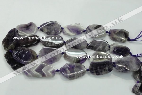 CNG453 15.5 inches 20*25mm - 25*40mm nuggets amethyst gemstone beads