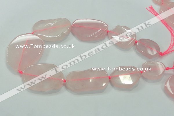 CNG460 15.5 inches 20*30mm - 45*55mm nuggets rose quartz beads