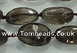 CNG475 15.5 inches 15*20mm - 25*35mm faceted nuggets smoky quartz beads