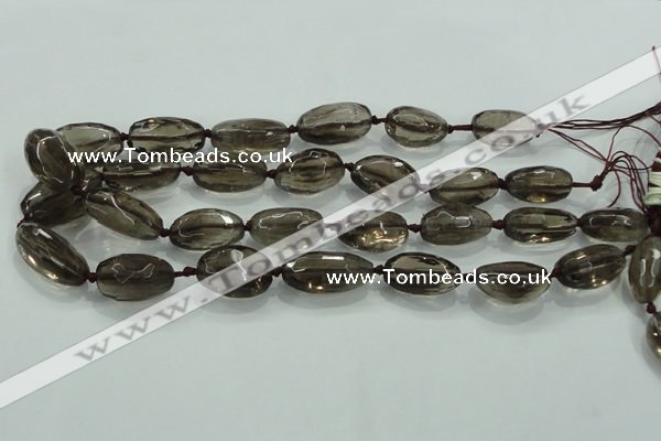 CNG475 15.5 inches 15*20mm - 25*35mm faceted nuggets smoky quartz beads