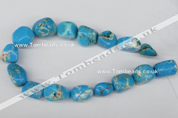 CNG48 15.5 inches 20*25mm nuggets dyed turquoise gemstone beads