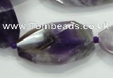 CNG483 15.5 inches 20*32mm twisted & faceted nuggets amethyst beads