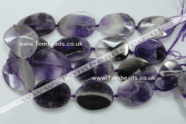 CNG485 20*30mm - 35*45mm twisted & faceted nuggets amethyst beads