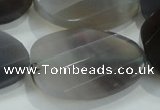 CNG486 15.5 inches 25*35mm twisted & faceted nuggets grey agate beads