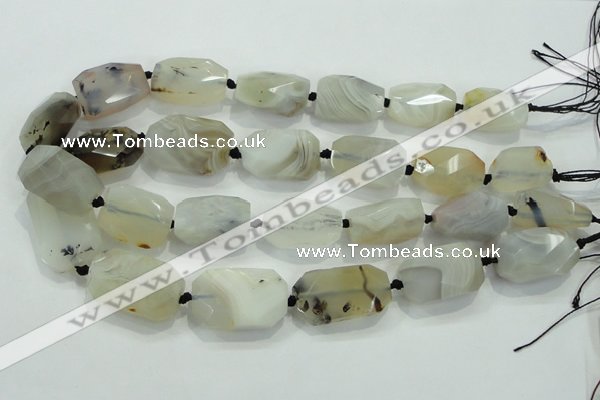 CNG491 15 inches 18*25mm – 30*35mm twisted & faceted nuggets agate beads