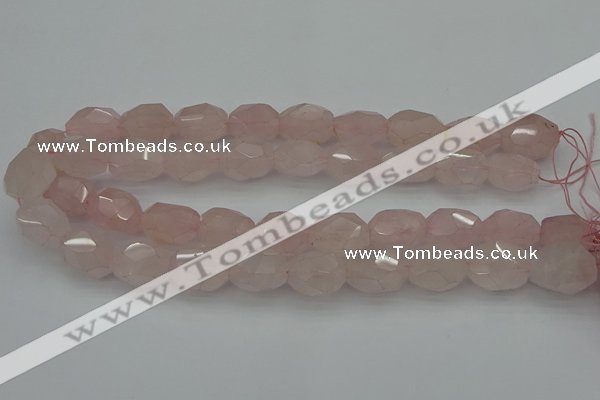 CNG5003 15.5 inches 12*16mm - 15*20mm faceted nuggets rose quartz beads