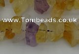 CNG5014 15.5 inches 6*10mm - 13*18mm nuggets amethyst & citrine beads