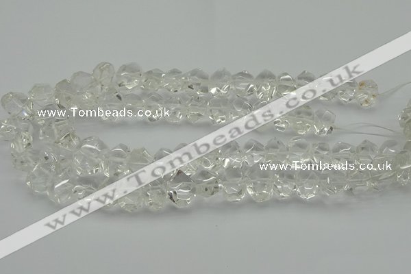 CNG5023 15.5 inches 10*14mm - 13*18mm faceted nuggets white crystal beads