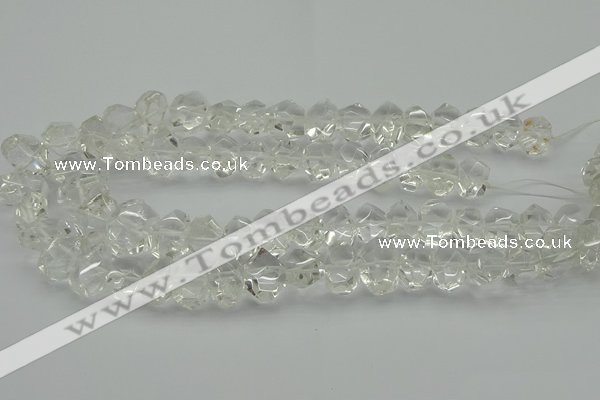 CNG5023 15.5 inches 10*14mm - 13*18mm faceted nuggets white crystal beads