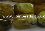 CNG5087 13*18mm - 15*25mm faceted nuggets yellow & green opal beads