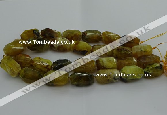 CNG5087 13*18mm - 15*25mm faceted nuggets yellow & green opal beads