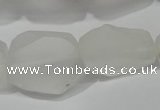 CNG5112 15.5 inches 14*20mm - 18*25mm freeform matte white crystal beads