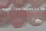 CNG5127 15.5 inches 15*18mm - 15*20mm faceted freeform rose quartz beads