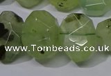 CNG5135 15*18mm - 15*20mm faceted freeform green rutilated quartz beads