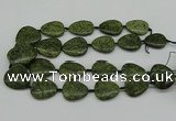 CNG5166 15.5 inches 16*22mm - 30*35mm freeform green lace gemstone beads