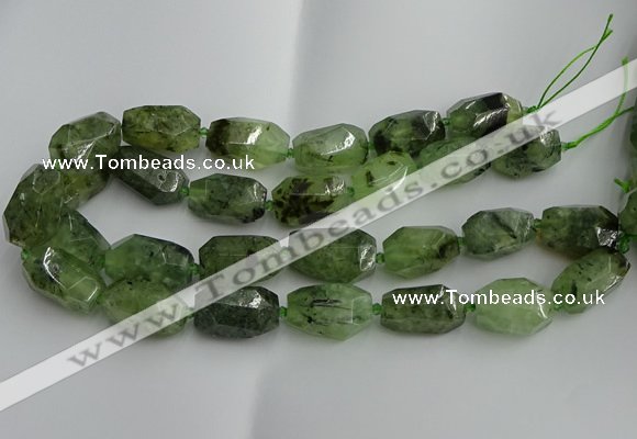 CNG5203 13*18mm - 15*25mm faceted nuggets green rutilated quartz beads