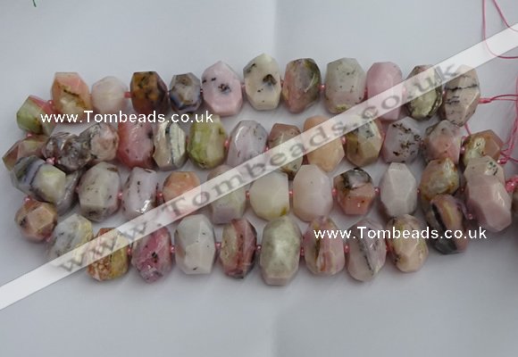 CNG5205 12*16mm - 15*20mm faceted nuggets pink opal gemstone beads