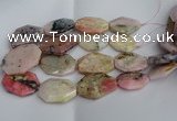 CNG5207 15.5 inches 20*30mm - 25*45mm freeform pink opal gemstone beads