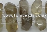 CNG5213 15.5 inches 12*16mm - 15*20mm faceted nuggets smoky quartz beads