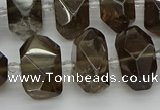 CNG5214 15.5 inches 12*16mm - 15*20mm faceted nuggets smoky quartz beads