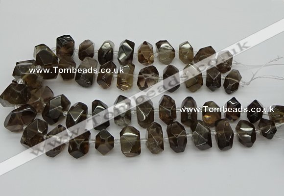 CNG5214 15.5 inches 12*16mm - 15*20mm faceted nuggets smoky quartz beads