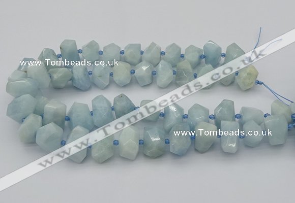 CNG5218 15.5 inches 12*16mm - 15*20mm faceted nuggets aquamarine beads