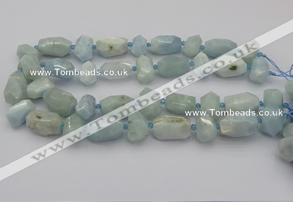 CNG5230 15.5 inches 12*16mm - 15*25mm faceted nuggets aquamarine beads