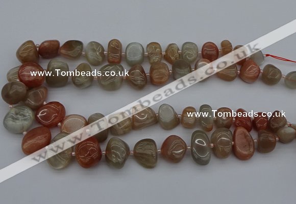 CNG5250 15.5 inches 8*12mm - 15*20mm nuggets moonstone beads