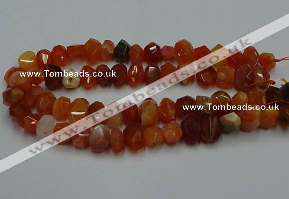 CNG5262 10*14mm - 13*18mm faceted nuggets red botswana agate beads