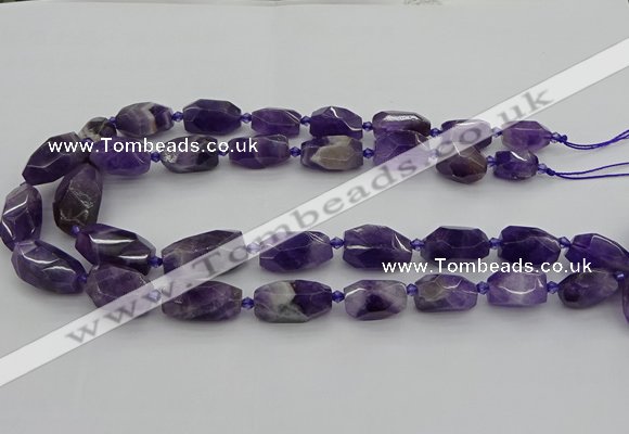 CNG5266 15.5 inches 10*15mm - 15*25mm faceted nuggets amethyst beads