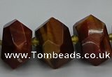 CNG5276 15.5 inches 12*16mm - 15*20mm faceted nuggets red tiger eye beads