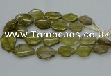 CNG5284 15.5 inches 20*30mm - 35*45mm faceted freeform lemon quartz beads